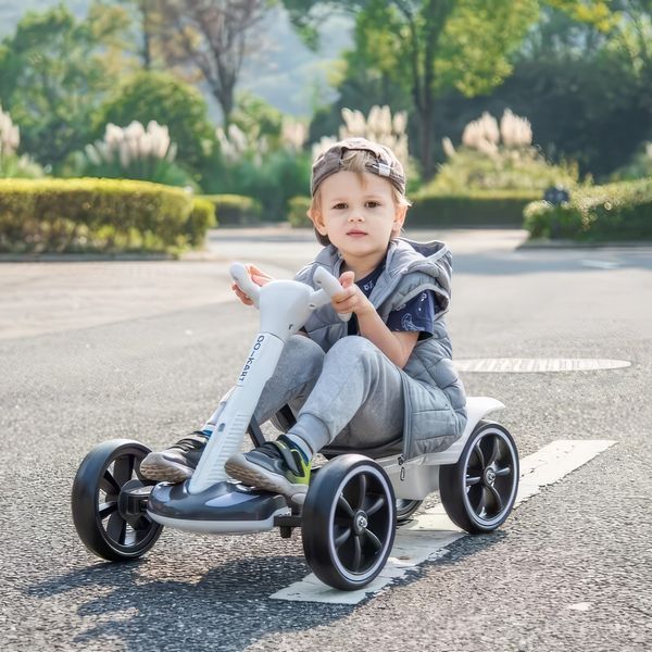 Складаний електромобіль на акумуляторі 6V 4.5Ah Go-Kart Білий 0147/МК фото