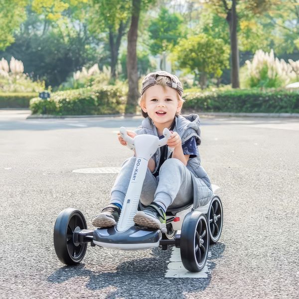 Складаний електромобіль на акумуляторі 6V 4.5Ah Go-Kart Білий 0147/МК фото
