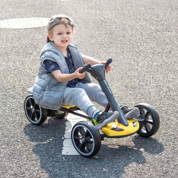 Складаний електромобіль на акумуляторі 6V 4.5Ah Go-Kart Жовтий 0145/МК фото