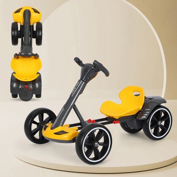 Складаний електромобіль на акумуляторі 6V 4.5Ah Go-Kart Жовтий 0145/МК фото