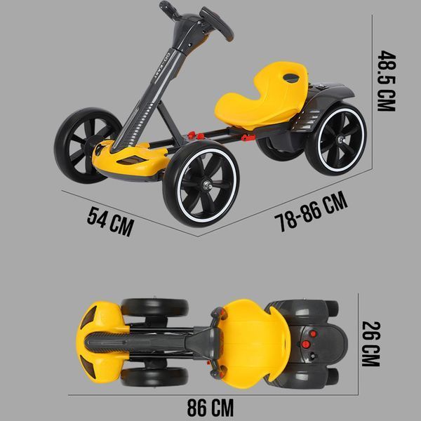Складаний електромобіль на акумуляторі 6V 4.5Ah Go-Kart Жовтий 0145/МК фото