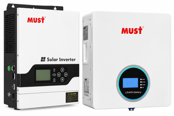 Комплект резервного живлення MUST PV18-4024ECO 4000 Вт + MUST LP16-24100 LiFePO4 2,56 кВт&middot;год 100 А&middot;год 44595-32860 фото