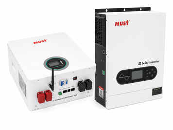 Комплект резервного живлення MUST PV18-6048ECO 6000 Вт + LiFePO4 MUST LP16-48100 5,12 кВт&middot;год 44596-32862 фото