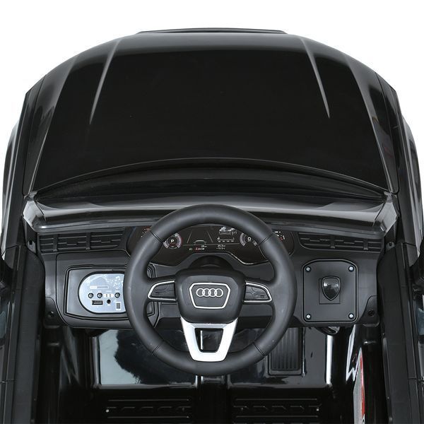 Дитячий електромобіль Audi Q7 M 5796EBLR-2 чорний, 2 мотори 35W, EVA колеса, шкіряне сидіння, пульт 2.4G, Bluetooth M 5796EBLR-2 фото