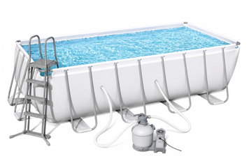 Каркасный бассейн Bestway 56671 прямоугольный 488&times;244&times;122 см с фильтр-насосом, лестницей и тентом Steel Pro MAX 56671 фото