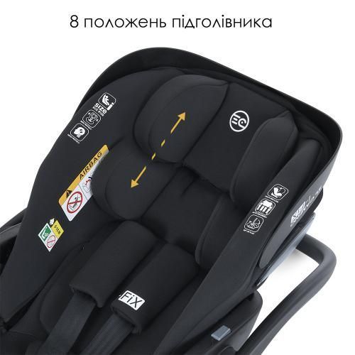 Детское автокресло El Camino i-FIX ME 1110 Royal Dark Gray i-Size R129 (40&ndash;87 см), автолюлька ME 1110 Royal Dark Gray фото