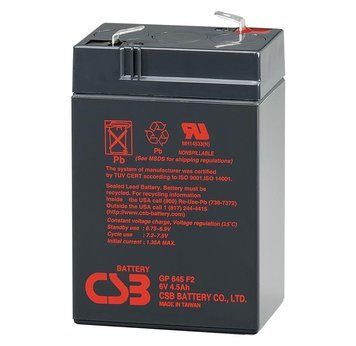 Акумуляторна батарея CSB GP645, 6V 4.5Ah Q20 06590 фото