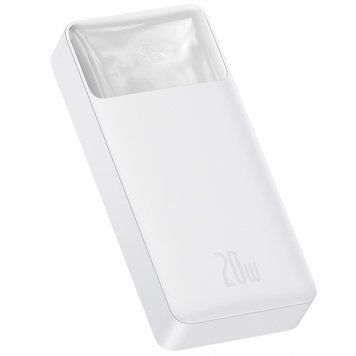 Powerbank Baseus Bipow 20000mAh, Input:5V/2A/3A,9V/2A(microUSB,Type-C), Output:5V/3A,9V/2A,12V/1.5A(2хUSB),Q40,plastic,White 29492 фото