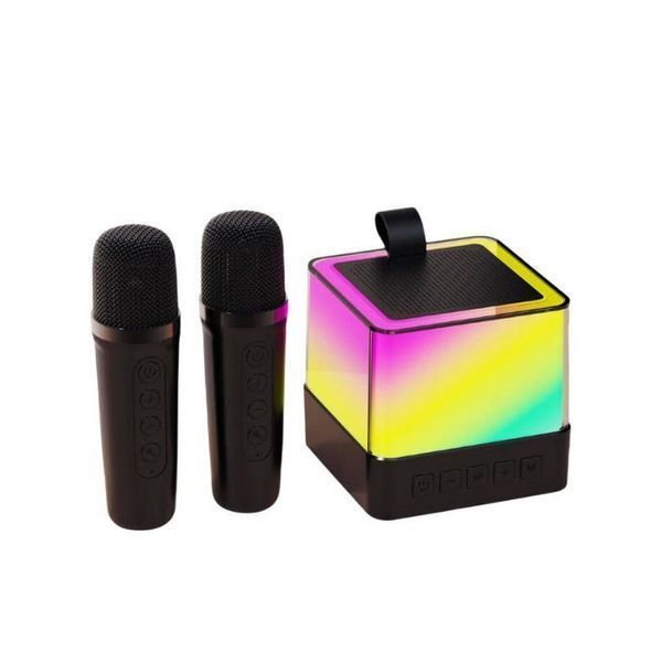 Беспроводная Bluetooth колонка Music Hi с RGB подсветкой и 2 караоке микрофонами 0222/МК фото