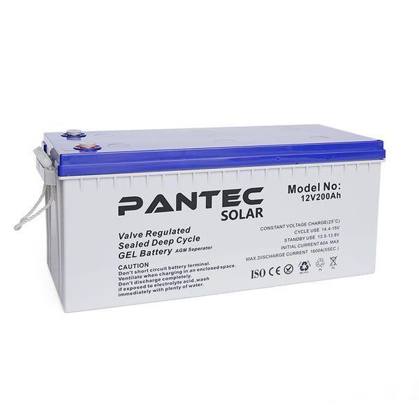 Акумуляторна батарея PANTEC 200-12 GEL 12V 200 Ah (522 x 240 x 224), 60.3 kg Grey Q1/48 37505 фото