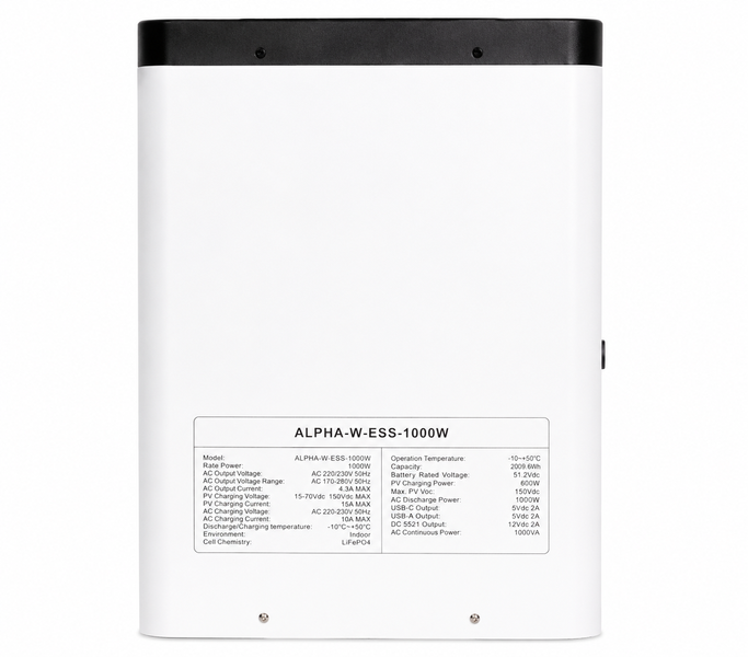 Зарядна станція Sako Alpha-W-ESS 1000W 2009,6 Вт&middot;год LiFePO4 0070 фото