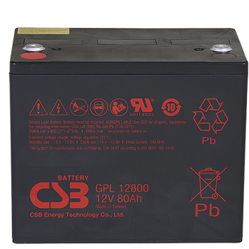Акумуляторна батарея CSB GPL12800, 12V 80Ah (261х168х210 (220) 28233 фото