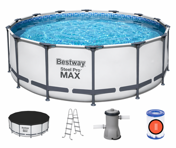 Каркасний басейн Bestway 5612X круглий 427&times;122 см з фільтр-насосом, сходами та чохлом 5612X фото