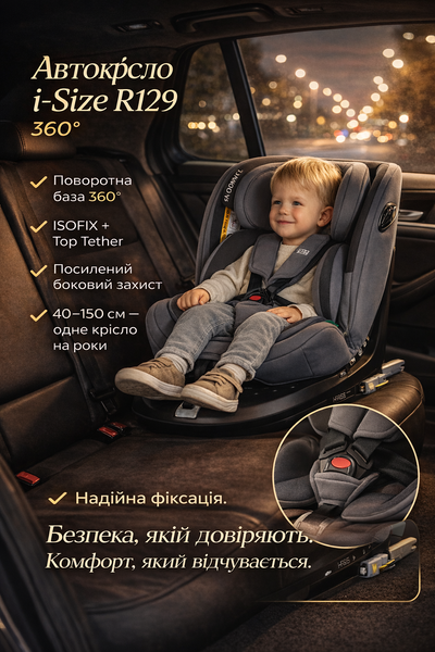 Детское автокресло ME 1187 i-FREE i-Size R129 360&deg; ISOFIX (40&ndash;150 см) ME 1187 Shadow Gray фото