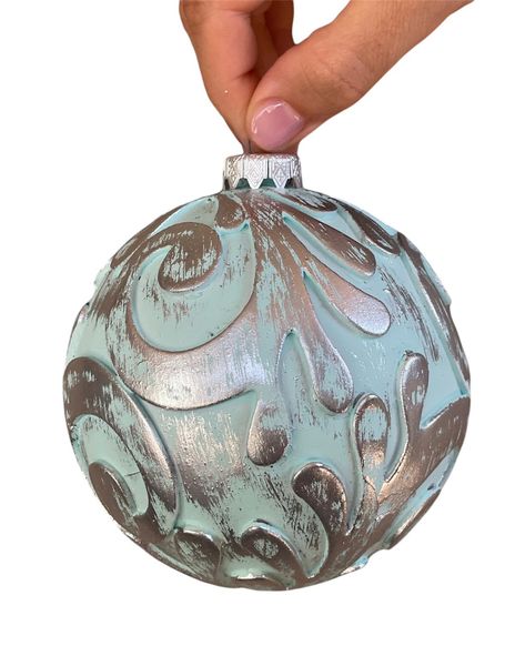 Ornament ball 100 mm silver/tiffany