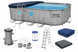 Каркасний басейн Bestway Steel Pro Max Swim Vista 56716, 549 x 274 x 122 см, 13430 л, з фільтр-насосом, драбиною, тентом і підстилкою 56716 фото 2