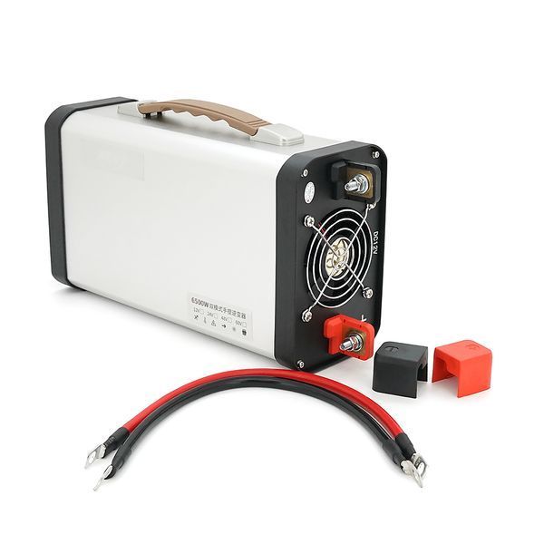 Інвертор напруги AEV6500W, 3000W, 12/220V з апроксимованою синусоїдою, 2 універсальні розетки, 2*USB (DC:5V/2.4A), клемні дроти, BOX 28508 фото
