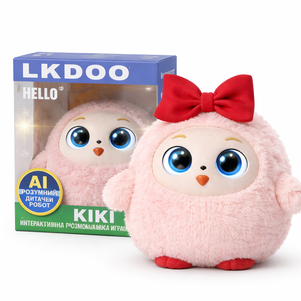 Интерактивная игрушка Kiki с искусственным интеллектом, LED глазами и голосовым управлением &mdash; умная плюшевая игрушка, говорящий робот для детей, подарок ребенку 0240-2/МК фото
