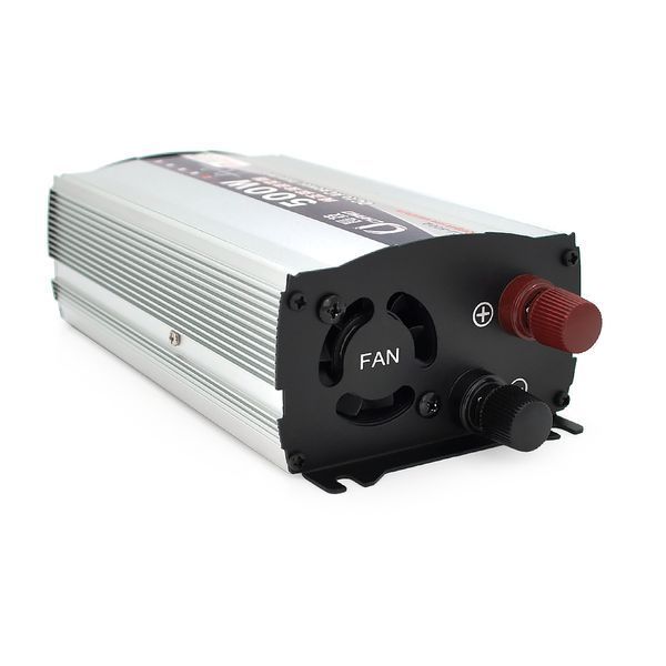 Інвертор напруги CJ-500Q (DC:250W), 12/220V з апроксимованою синусоїдою, 1 універсальна розетка, крокодили, BOX 28539 фото
