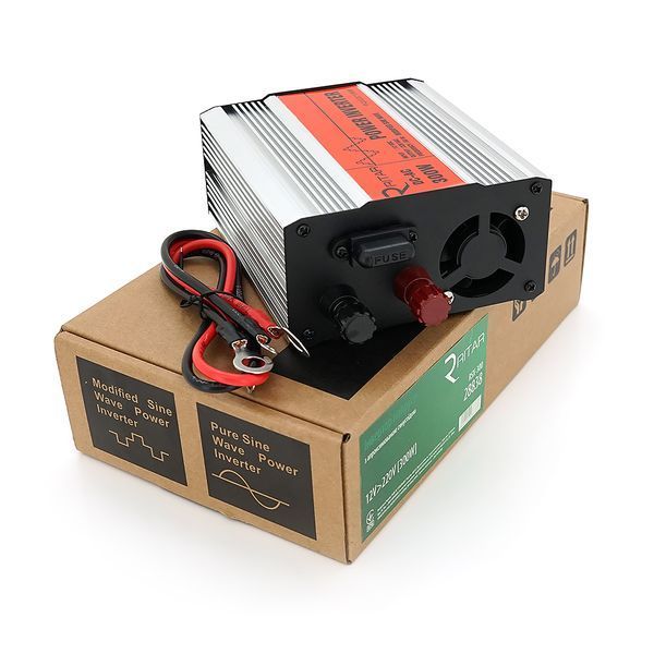 Инвертор напряжения RITAR RSX-300, 12V/220V, 300W с аппроксимированной синусоидой, 1xShuko, 1xUSB, клеммные провода, BOX, Q20 28838 фото