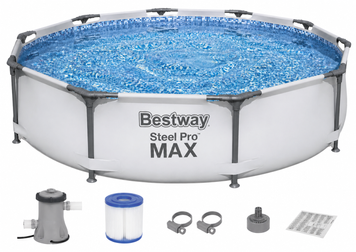 Каркасний басейн Bestway 56408 Steel Pro Max круглий 305&times;76 см, 4678 л, з фільтр-насосом 56408 фото