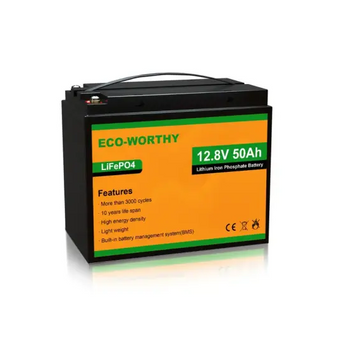 Аккумуляторная батарея Eco-Worthy LiFePO4 12,8V 50Ah,(50/50A), 0&deg;C до 60&deg;C, винт M8, 233х135х215 мм. 6.4 кг 45672 фото