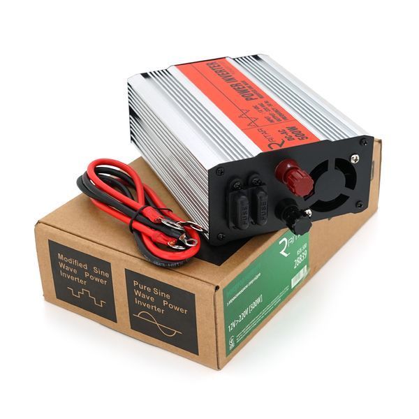 Інвертор напруги RITAR RSX-500, 12V/220V, 500W з апроксимувати синусоїдою, 1xShuko, 1xUSB, клемні дроти, BOX, Q20 28839 фото