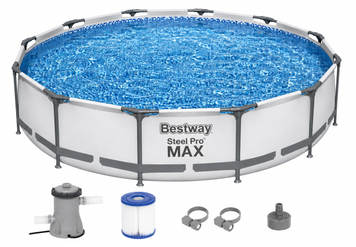 Каркасний басейн Bestway 56416 Steel Pro MAX 366&times;76 см з фільтр-насосом, круглий, 6473 л 56416 фото