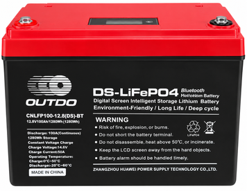 Акумулятор LiFePO4 OUTDO CNLFP100-12.8(DS)-BT 12,8 В 100 А&middot;год 1280 Вт&middot;год з Bluetooth та дисплеєм 00-24 фото