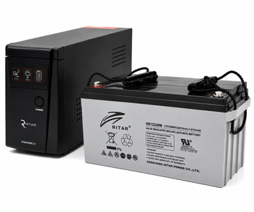 Комплект резервного живлення Ritar RTSW-600NL12 LED 360 Вт + AGM акумулятор Ritar HR12240W 12 В 65 А&middot;год для котла 28947-21969 фото