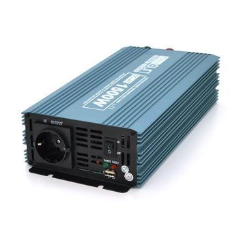 Інвертор напруги Mexxsun MXS-1500, 12V/220V, 1500W з модифікованою синусоїдою, 2 Shuko, клемні дроти, Q6 29229 фото
