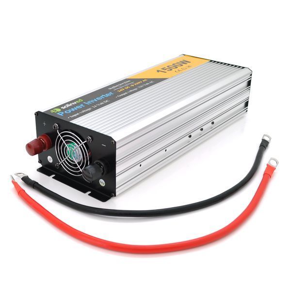 Інвертор напруги Solinved Sol-Yb24-1500M, 24V/220V, 1500W з апроксимованою синусоїдою, 2Shuko, USB, клемні дроти, Q6 29134 фото