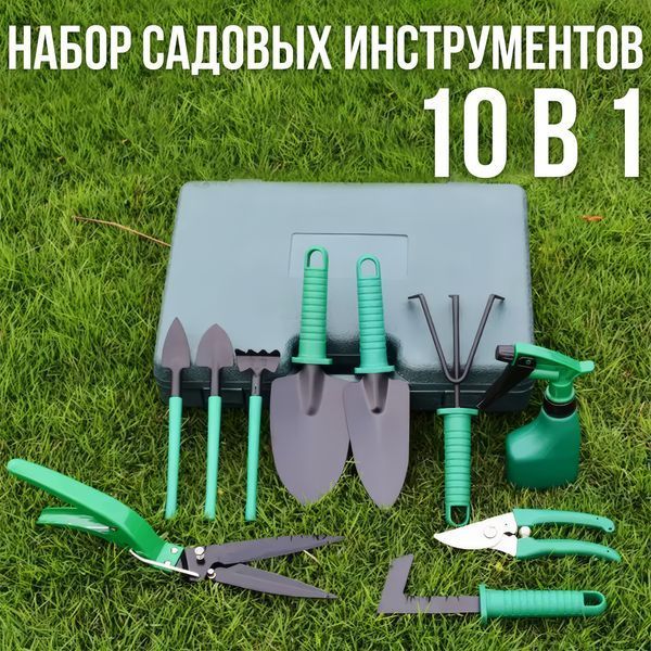 Набір садових інструментів 10 в 1 з валізою DT-47/DT фото
