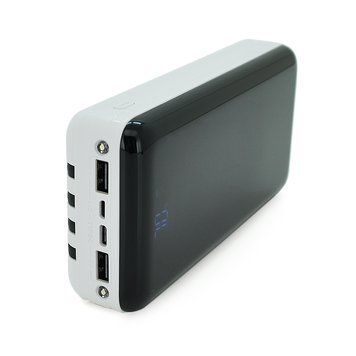 PowerBank Bix-30000mAh, Input:MicroUSB+Type-C, Output:4USB/Type-C/MicroUSB/Lightning, QC22.5W/PD20W, White 29696 фото