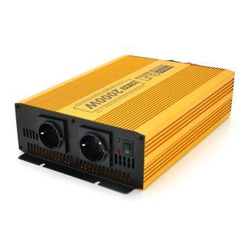 Інвертор напруги Mexxsun MXSPSW-2000, 12V/220V, 2000W з правильною синусоїдою, 2 Shuko, клемні дроти, Q2 29182 фото