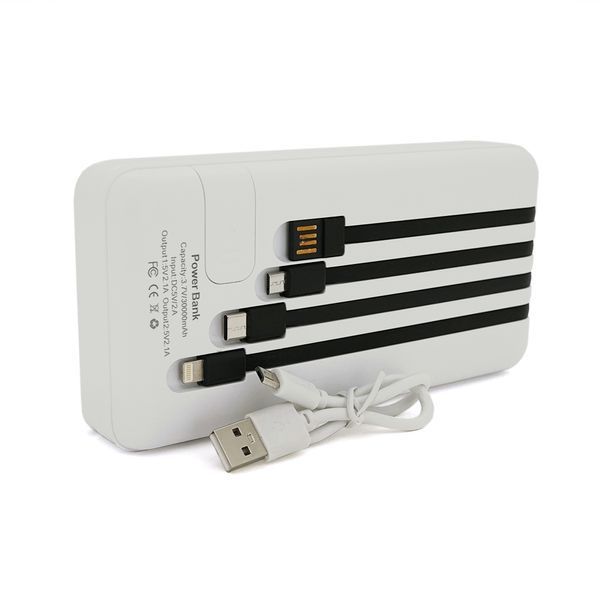 PowerBank Bix-30000mAh, Input:MicroUSB+Type-C, Output:4USB/Type-C/MicroUSB/Lightning, QC22.5W/PD20W, White 29696 фото