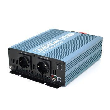 Інвертор напруги Mexxsun MXS-2000, 12V/220V, 2000W з модифікованою синусоїдою, 2 Shuko, клемні дроти, Q4 29230 фото