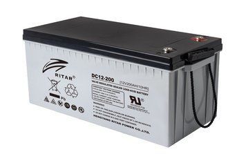 Акумуляторна батарея CARBON RITAR DC12-200C, Black Case, 12V 200.0Ah, 2000-5000 циклів, до 15 років термін служби (522*219*224) Q1 11599 фото