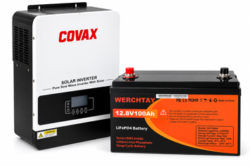 Комплект резервного живлення: інвертор COVAX 1800W + акумулятор LiFePO4 SHMAG 12.8V 100Ah (1280Wh), для дому та сонячних систем 4557-0023 фото